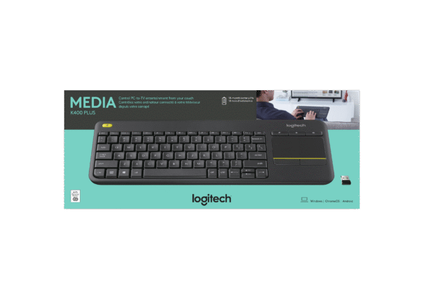 Logitech K400 Plus Teclado Inalambrico Touch Para Smart Tv - Imagen 2